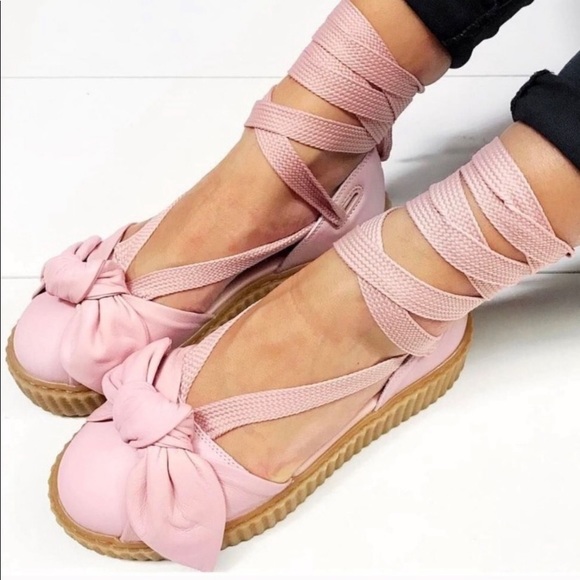 Puma Shoes - Fenty Puma by Rihanna Creeper Bandana pink leather